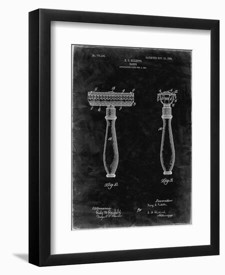 PP1026-Black Grunge Safety Razor Patent Poster-Cole Borders-Framed Premium Giclee Print