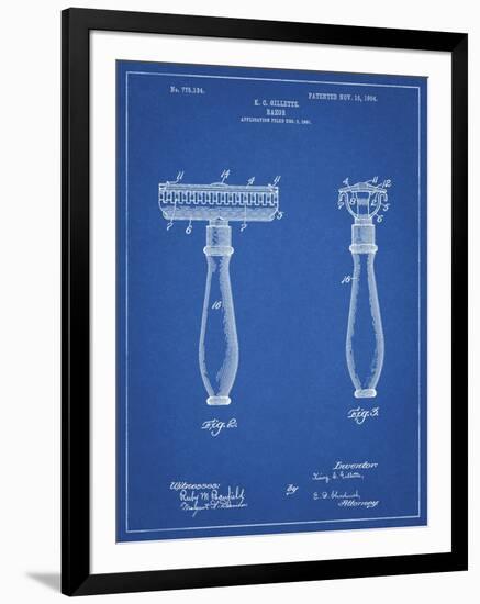 PP1026-Blueprint Safety Razor Patent Poster-Cole Borders-Framed Giclee Print