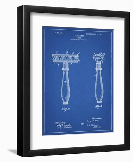 PP1026-Blueprint Safety Razor Patent Poster-Cole Borders-Framed Premium Giclee Print