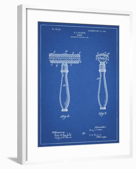 PP1026-Blueprint Safety Razor Patent Poster-Cole Borders-Framed Giclee Print