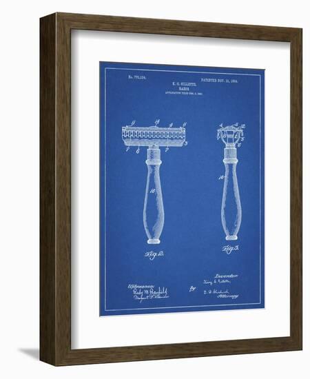 PP1026-Blueprint Safety Razor Patent Poster-Cole Borders-Framed Giclee Print