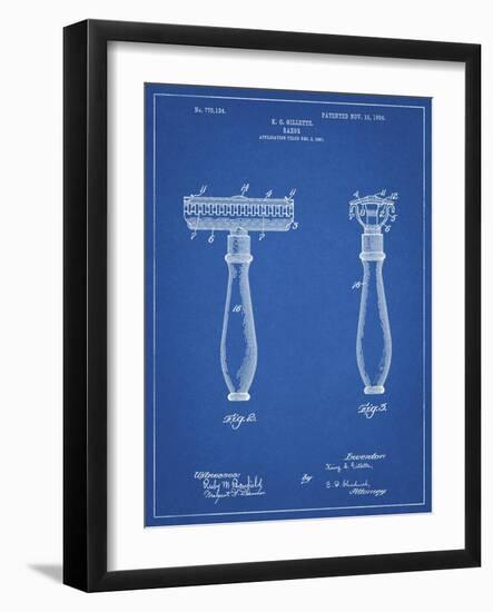 PP1026-Blueprint Safety Razor Patent Poster-Cole Borders-Framed Giclee Print