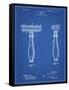 PP1026-Blueprint Safety Razor Patent Poster-Cole Borders-Framed Stretched Canvas