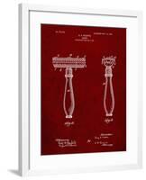 PP1026-Burgundy Safety Razor Patent Poster-Cole Borders-Framed Giclee Print