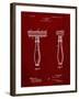 PP1026-Burgundy Safety Razor Patent Poster-Cole Borders-Framed Giclee Print