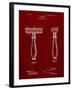 PP1026-Burgundy Safety Razor Patent Poster-Cole Borders-Framed Giclee Print