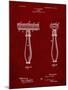 PP1026-Burgundy Safety Razor Patent Poster-Cole Borders-Mounted Giclee Print