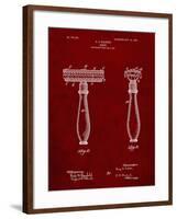 PP1026-Burgundy Safety Razor Patent Poster-Cole Borders-Framed Giclee Print