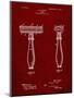 PP1026-Burgundy Safety Razor Patent Poster-Cole Borders-Mounted Premium Giclee Print