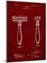 PP1026-Burgundy Safety Razor Patent Poster-Cole Borders-Mounted Giclee Print