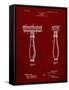 PP1026-Burgundy Safety Razor Patent Poster-Cole Borders-Framed Stretched Canvas