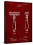 PP1026-Burgundy Safety Razor Patent Poster-Cole Borders-Stretched Canvas