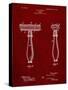 PP1026-Burgundy Safety Razor Patent Poster-Cole Borders-Stretched Canvas