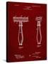 PP1026-Burgundy Safety Razor Patent Poster-Cole Borders-Stretched Canvas