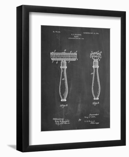 PP1026-Chalkboard Safety Razor Patent Poster-Cole Borders-Framed Giclee Print