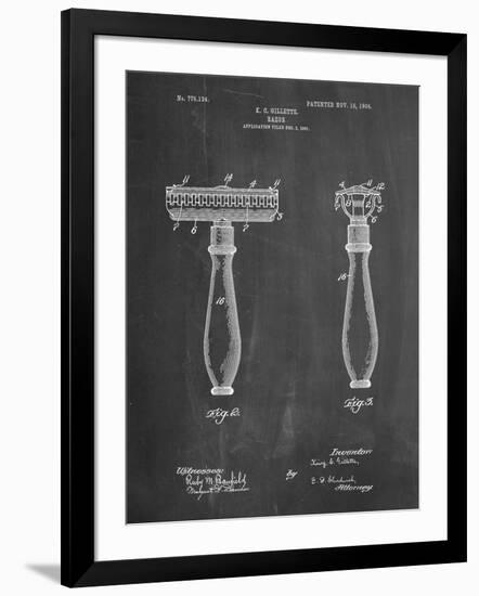 PP1026-Chalkboard Safety Razor Patent Poster-Cole Borders-Framed Giclee Print