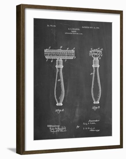 PP1026-Chalkboard Safety Razor Patent Poster-Cole Borders-Framed Giclee Print