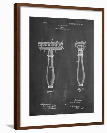 PP1026-Chalkboard Safety Razor Patent Poster-Cole Borders-Framed Giclee Print