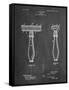 PP1026-Chalkboard Safety Razor Patent Poster-Cole Borders-Framed Stretched Canvas