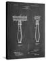 PP1026-Chalkboard Safety Razor Patent Poster-Cole Borders-Stretched Canvas