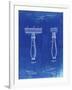 PP1026-Faded Blueprint Safety Razor Patent Poster-Cole Borders-Framed Giclee Print