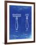 PP1026-Faded Blueprint Safety Razor Patent Poster-Cole Borders-Framed Giclee Print