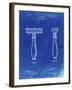 PP1026-Faded Blueprint Safety Razor Patent Poster-Cole Borders-Framed Giclee Print