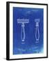PP1026-Faded Blueprint Safety Razor Patent Poster-Cole Borders-Framed Giclee Print