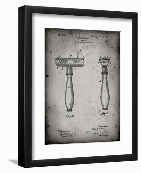 PP1026-Faded Grey Safety Razor Patent Poster-Cole Borders-Framed Premium Giclee Print