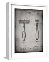 PP1026-Faded Grey Safety Razor Patent Poster-Cole Borders-Framed Giclee Print