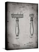 PP1026-Faded Grey Safety Razor Patent Poster-Cole Borders-Stretched Canvas