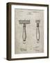 PP1026-Sandstone Safety Razor Patent Poster-Cole Borders-Framed Giclee Print