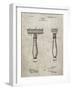 PP1026-Sandstone Safety Razor Patent Poster-Cole Borders-Framed Giclee Print