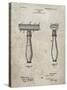 PP1026-Sandstone Safety Razor Patent Poster-Cole Borders-Stretched Canvas