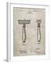 PP1026-Sandstone Safety Razor Patent Poster-Cole Borders-Framed Giclee Print