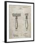 PP1026-Sandstone Safety Razor Patent Poster-Cole Borders-Framed Giclee Print