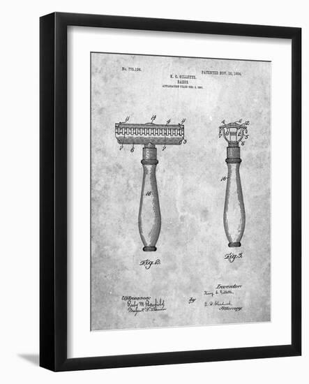 PP1026-Slate Safety Razor Patent Poster-Cole Borders-Framed Giclee Print