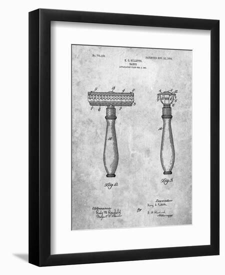 PP1026-Slate Safety Razor Patent Poster-Cole Borders-Framed Premium Giclee Print