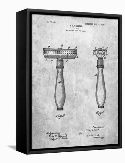 PP1026-Slate Safety Razor Patent Poster-Cole Borders-Framed Stretched Canvas