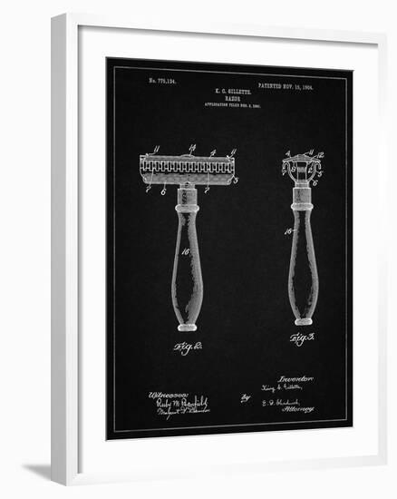 PP1026-Vintage Black Safety Razor Patent Poster-Cole Borders-Framed Giclee Print