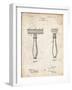 PP1026-Vintage Parchment Safety Razor Patent Poster-Cole Borders-Framed Giclee Print