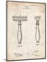 PP1026-Vintage Parchment Safety Razor Patent Poster-Cole Borders-Mounted Premium Giclee Print