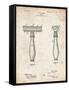 PP1026-Vintage Parchment Safety Razor Patent Poster-Cole Borders-Framed Stretched Canvas