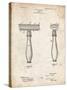 PP1026-Vintage Parchment Safety Razor Patent Poster-Cole Borders-Stretched Canvas