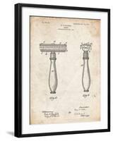 PP1026-Vintage Parchment Safety Razor Patent Poster-Cole Borders-Framed Giclee Print