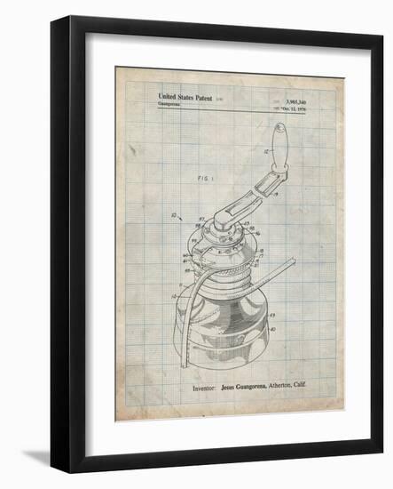 PP1027-Antique Grid Parchment Sailboat Winch Patent Poster-Cole Borders-Framed Giclee Print