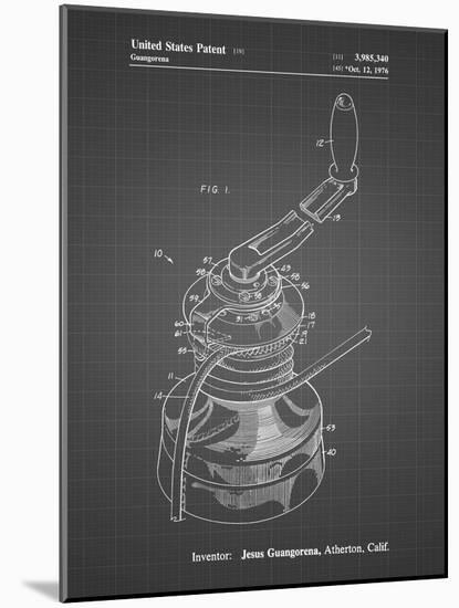 PP1027-Black Grid Sailboat Winch Patent Poster-Cole Borders-Mounted Giclee Print