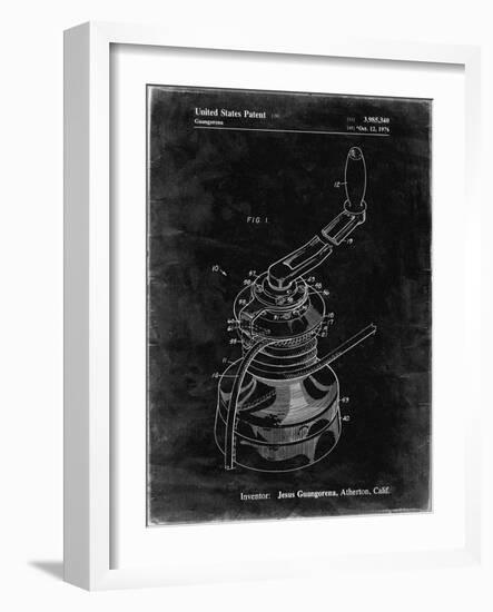 PP1027-Black Grunge Sailboat Winch Patent Poster-Cole Borders-Framed Giclee Print