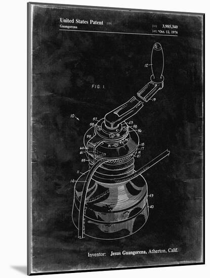 PP1027-Black Grunge Sailboat Winch Patent Poster-Cole Borders-Mounted Giclee Print