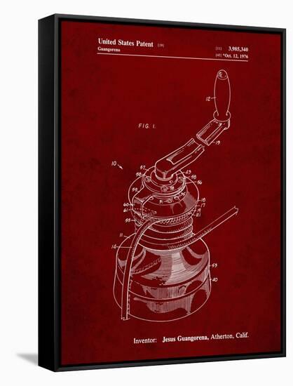 PP1027-Burgundy Sailboat Winch Patent Poster-Cole Borders-Framed Stretched Canvas